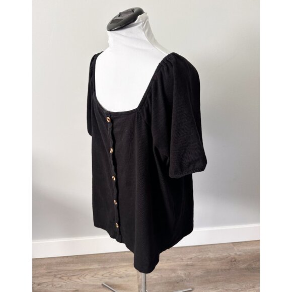 Lane Bryant Square-Neck Button-Front Puff Sleeve Top - Picture 9 of 10